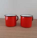 2 vintage metalen emaille koffie mokken, Huis en Inrichting, Ophalen of Verzenden, Nieuw