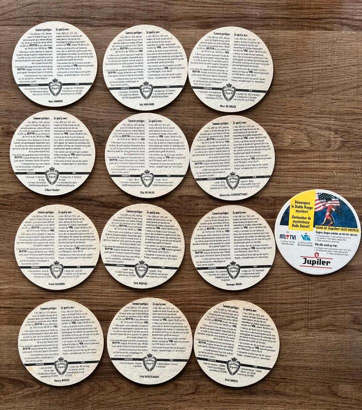 Bierviltjes - JUPILER RODE DUIVELS 1992, Verzamelen, Biermerken, Gebruikt, Viltje(s), Jupiler, Ophalen of Verzenden