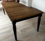 Houten en zwarte tafel uitschuifbaar van 1m tot 2.50m, Huis en Inrichting, Ophalen, Gebruikt