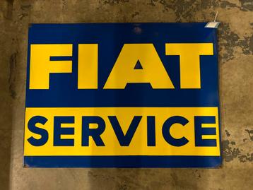 Panneau publicitaire émaillé Fiat Service 98x73 cm, Enlèvement, Panneau publicitaire
