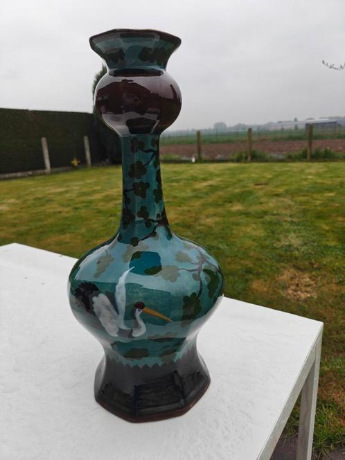 Porseleine vaas met kraanvogels, Antiek en Kunst, Antiek | Glaswerk en Kristal, Ophalen