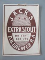 oude bier reclame ophangbordje Jack,s Extra Stout, Overige merken, Reclamebord, Plaat of Schild, Zo goed als nieuw, Verzenden