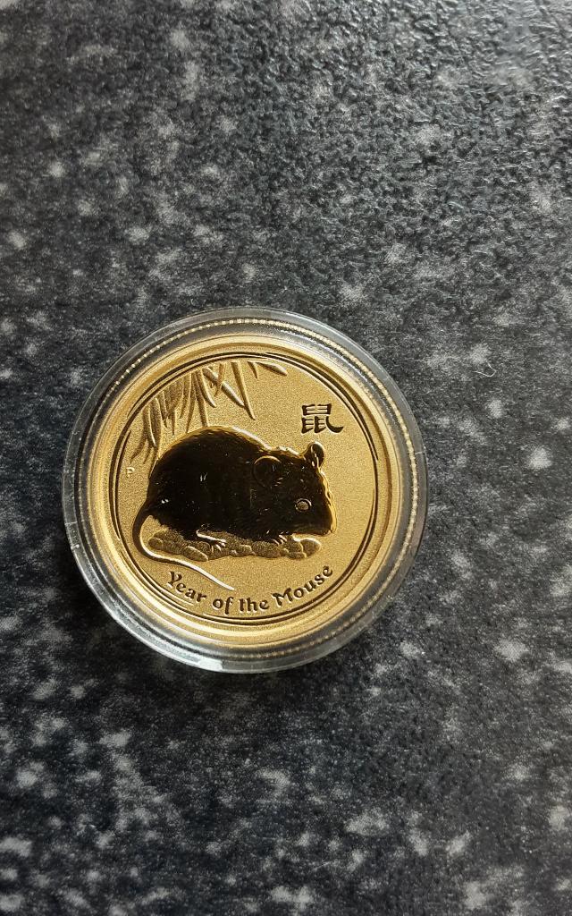 LUNAR II doré 2008 (1/4 oz), Timbres & Monnaies, Métaux nobles & Lingots, Or, Enlèvement ou Envoi