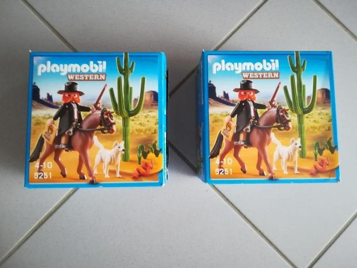 PLAYMOBIL REF. 5251 SHERIFF TE PAARD  X 2, Kinderen en Baby's, Speelgoed | Playmobil, Gebruikt, Complete set, Ophalen