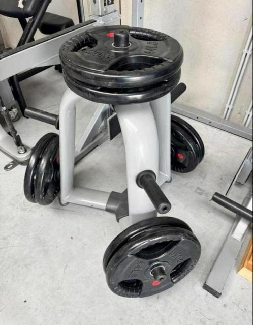 Nieuwe gewichtschijven inclusief schijven rack, Sport en Fitness, Fitnessmaterialen, Ophalen of Verzenden