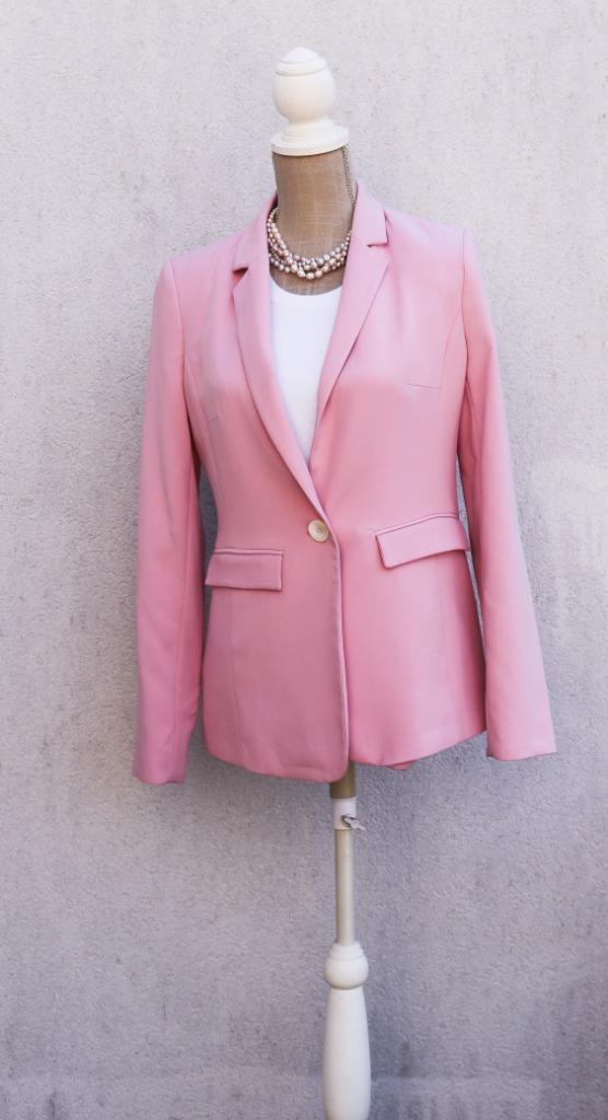 Prachtige roze blazer T38 More & More, Kleding | Dames, Jasjes, Kostuums en Pakken, Zo goed als nieuw, Maat 38/40 (M), Roze, Ophalen of Verzenden