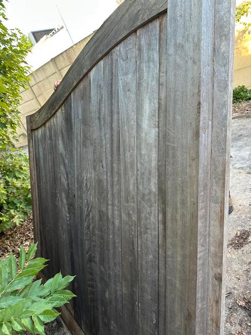Dubbele hardhouten poort padouk, Tuin en Terras, Tuinpoorten, Ophalen