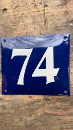 Emaille bordje nummer 74, Ophalen of Verzenden