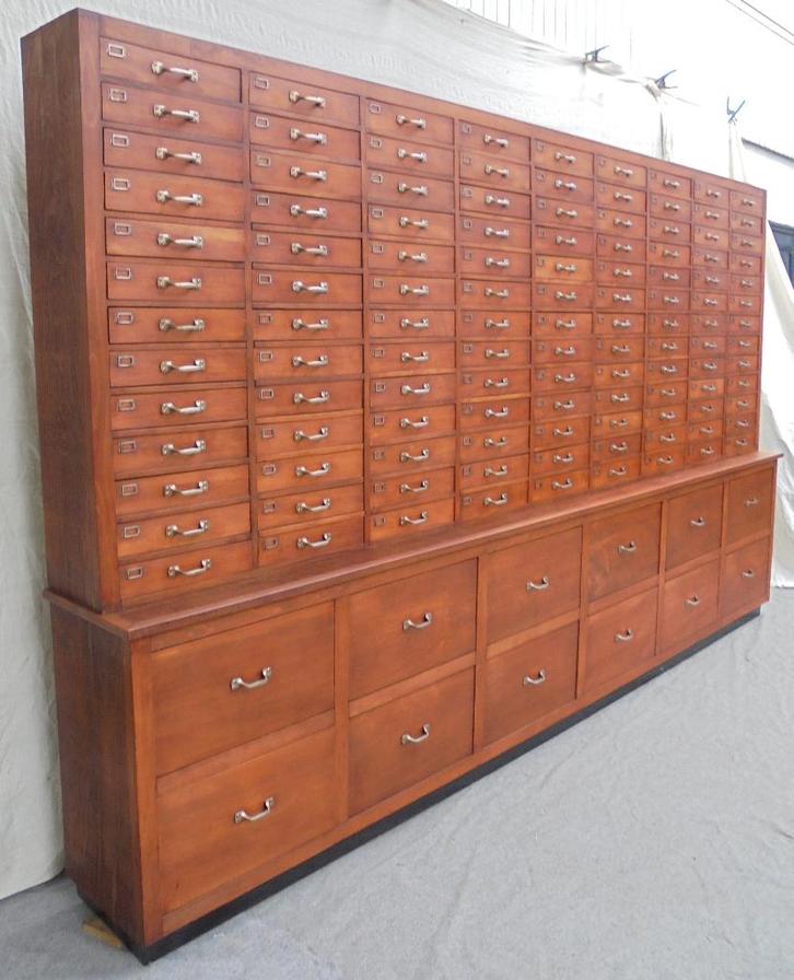 Super grote ladekast apothekerskast winkelkast 129 laatjes, Huis en Inrichting, Kasten | Ladekasten, Gebruikt, 200 cm of meer