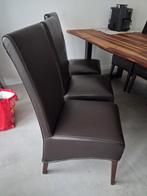 Donker bruine lederen stoelen 7 stuks, Huis en Inrichting, Stoelen, Ophalen