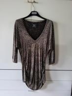 Shirt, v- hals, bruin - zwart ,38 ,Zara., Kleding | Dames, T-shirts, Maat 38/40 (M), Zo goed als nieuw, Zwart, Verzenden