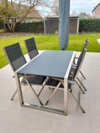 Stijlvolle tuintafel met 4 stoelen, Tuin en Terras, Ophalen, Gebruikt, Eettafel, Tuinset