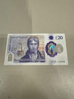 nieuw design polymer £20 note AA serial number AA15 12665, Postzegels en Munten, Bankbiljetten | Europa | Niet-Eurobiljetten, Ophalen of Verzenden