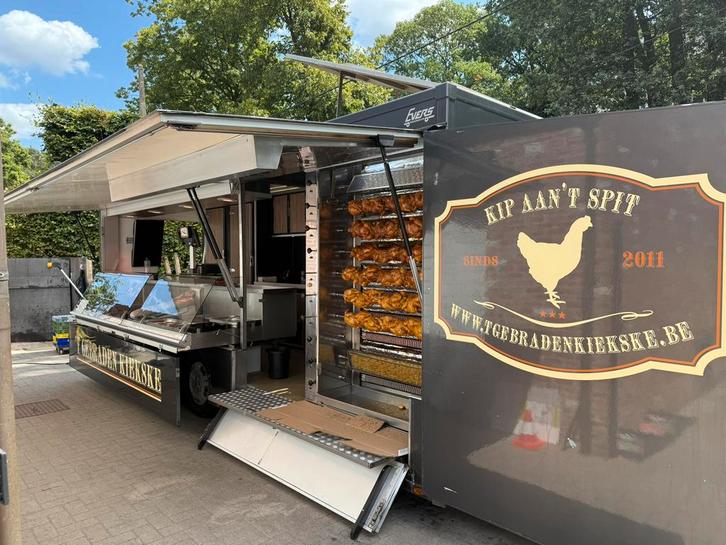 Marktwagen kip aan’t spit, Zakelijke goederen, Horeca | Keukenapparatuur, Fornuis, Frituur en Grillen, Gebruikt, Ophalen