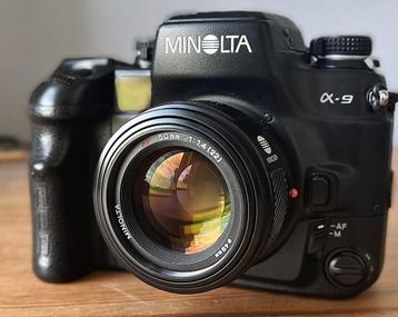 Minolta Alpha 9 (premium zilver) + 50mm f/1.4 beschikbaar voor biedingen
