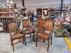 4 chaises en bois extique, Vier, Gebruikt, Bruin, Hout