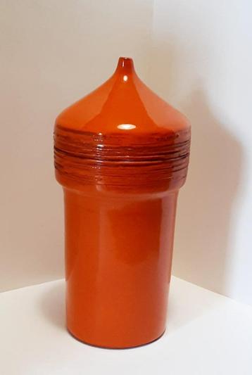 Vintage 1960's/1970.s Perignem keramiek  oranje vaasje beschikbaar voor biedingen