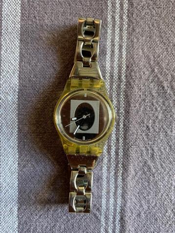 Swatch transparant dameshorloge stalen band vintage beschikbaar voor biedingen