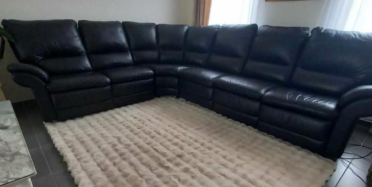 Te koop ledere hoekzetel met 2 relaxen " 100% leder ", Huis en Inrichting, Zetels | Complete zithoeken, Gebruikt, Leer, Ophalen
