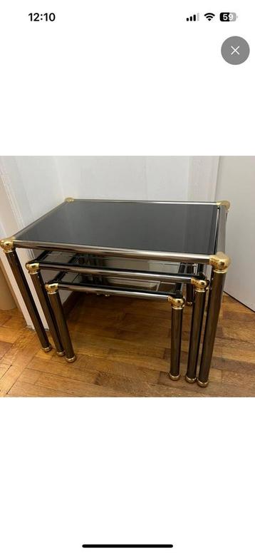 Bijzettafels Orsenigo Italy - transparant en gerookt glas beschikbaar voor biedingen
