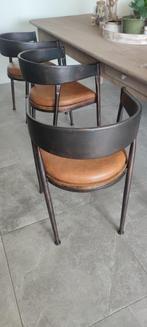 3 Industriële eetkamerstoelen, Ophalen, Zo goed als nieuw, Metaal, Drie