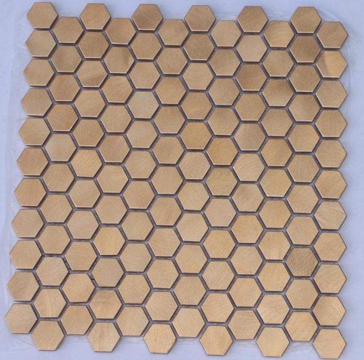 Mozaiek Reflection Hexagon Copper 23mm op matje 300x300x8mm, Doe-het-zelf en Bouw, Tegels, Nieuw, Wandtegels, Overige materialen