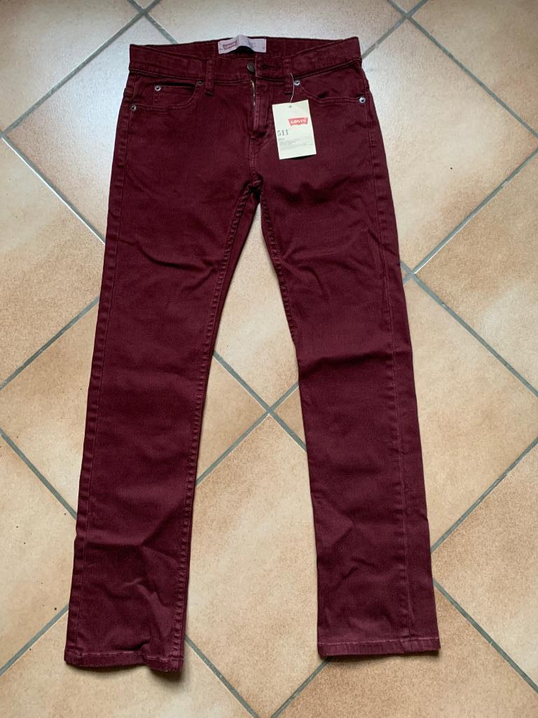 Levi's jeans 511 bordeaux 12 slim bordeaux nieuw met kaartje, Kinderen en Baby's, Kinderkleding | Maat 140, Nieuw, Jongen of Meisje