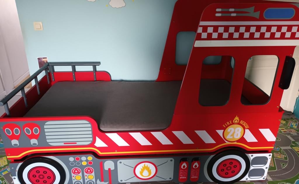 Lit Pompier Enfant Double – Super Fun + Couchage d’appoint, Enlèvement, Matelas