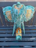 olifantenkop in hout muurdecoratie, Ophalen