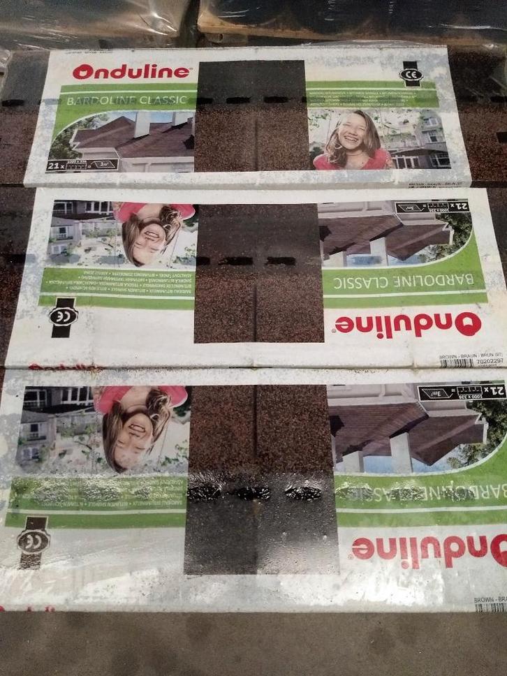 diverse FAILLISSEMENTSPALLETS nwe daksingels iko &onduline, Tuin en Terras, Overkappingen, Nieuw, Veranda, Ophalen