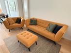 Moderne design zetelset (3-zit + 1-zit + poef), Ophalen, Zo goed als nieuw, Stof, Modern Design