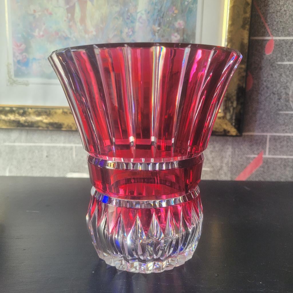 Vase Val Saint Lambert - modèle "Toreador" - doublé rouge -, Ophalen