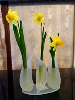 Set de 2 vases en verre dépoli, Maison & Meubles, Accessoires pour la Maison | Vases, Enlèvement ou Envoi, Comme neuf, Verre