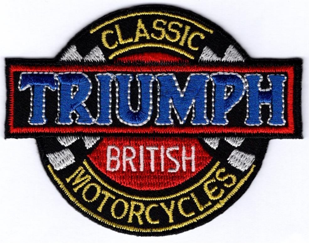 Triumph Classic British motorcycle stoffen opstrijk patch em, Verzenden, Nieuw