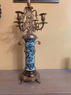 Mooie kandelaar koper of brons, Delfts blauw -wit, Enlèvement, Cuivre ou Bronze
