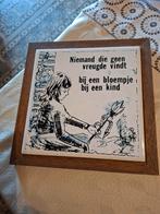 Klassiek tegeltje met spreuk / tegelwijsheid, Antiek en Kunst, Curiosa en Brocante, Ophalen of Verzenden