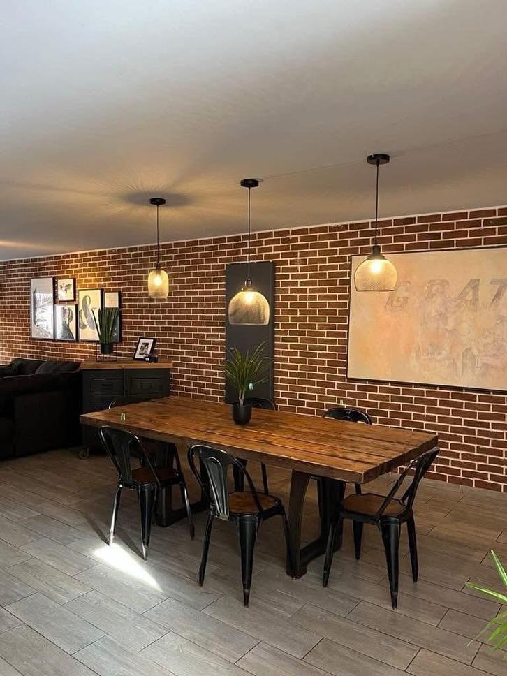 Table industrielle faite maison, Maison & Meubles, Tables | Tables à manger, Utilisé, 50 à 100 cm, 200 cm ou plus, Cinq personnes ou plus