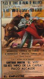 Affiche publicitaire de corrida originale, rare et vintage, Envoi