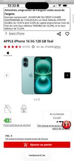 iPhone 16 blauw, Ophalen, Zo goed als nieuw