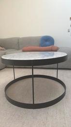 Salontafel Bolia 60 cm diameter, Moins de 50 cm, Rond, Marmeren blad, metalen frame, Comme neuf