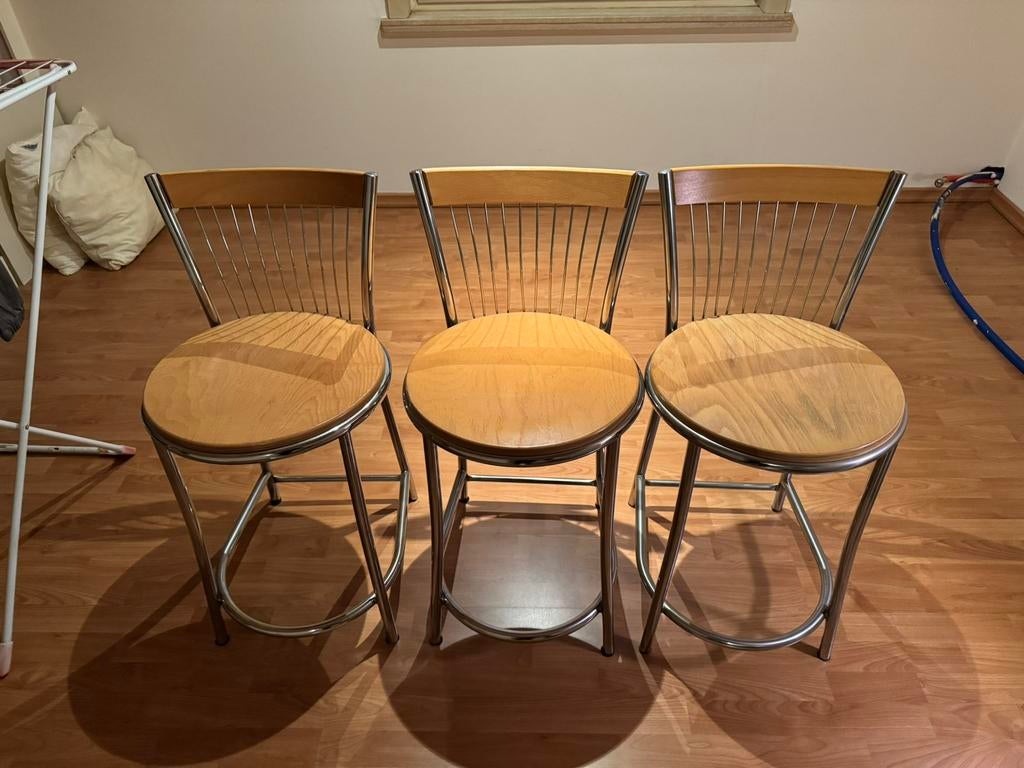 Drie zeer mooie Barstoelen te koop., Ophalen, Met voetsteun, Nieuw, 90 cm of meer