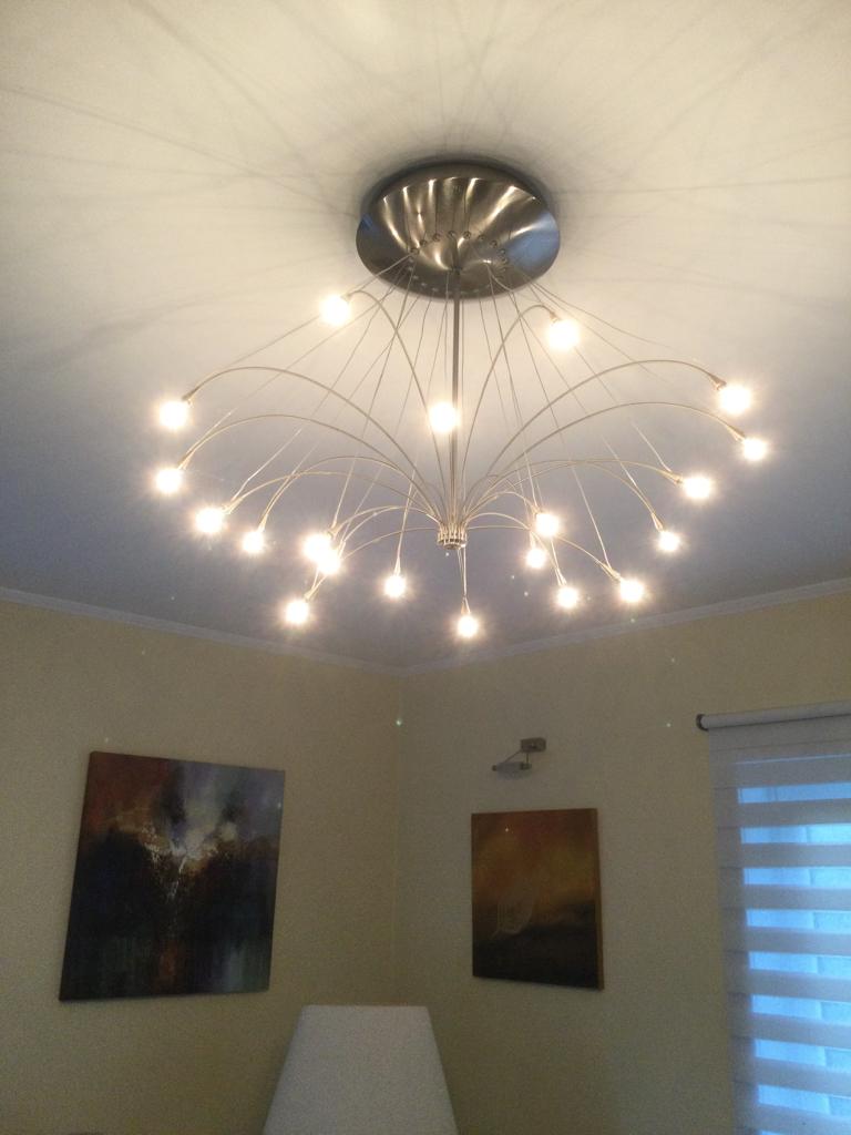 Luminaire moderne halogène, Maison & Meubles, Enlèvement ou Envoi, Utilisé, Métal, 50 à 75 cm