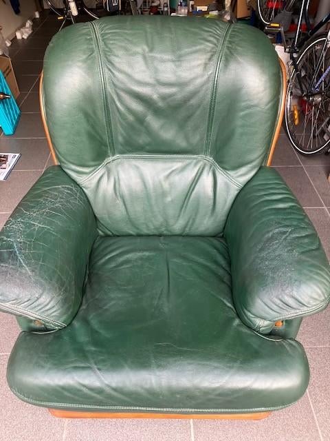 Siège 1 place en cuir, Maison & Meubles, Canapés | Salons, Banc droit, Une personne, Enlèvement, Utilisé