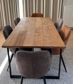 teak eetkamer met 6 comfortabele stoelen, Huis en Inrichting, Complete eetkamers, Ophalen, Zo goed als nieuw, Landelijk strak