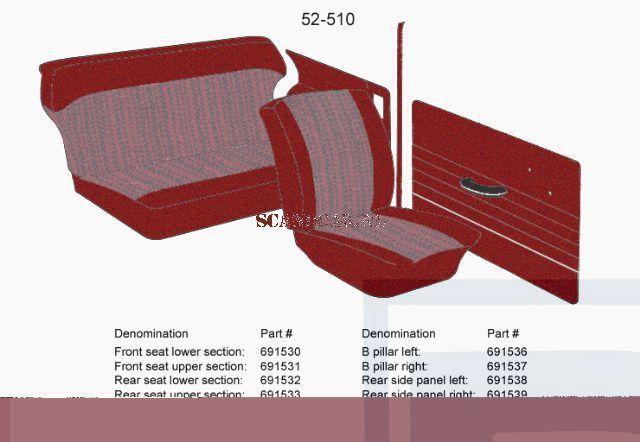 Volvo Bekleding PV544 achterbank hoes zitting rood 1964-1965, Autos : Pièces & Accessoires, Habitacle & Garnissage, Volvo, Neuf