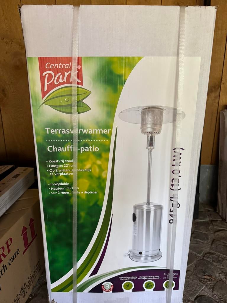 Radiateur de terrasse Central Park, neuf en boîte, Jardin & Terrasse, Chauffage de terrasse, Neuf, Gaz, Sol, Résistant à l'eau