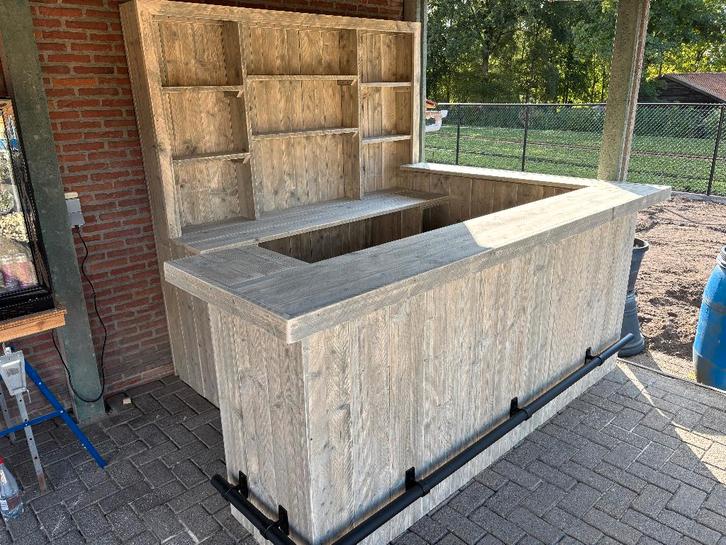 Unieke kwaliteit toog, bar van steigerhout of douglashout, Jardin & Terrasse, Accessoires mobilier de jardin, Neuf, Enlèvement