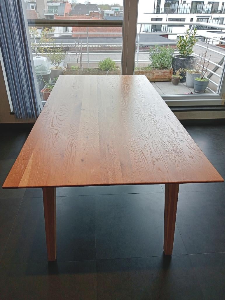 Eiken eettafel, Ophalen, 100 tot 150 cm, Eikenhout, Zo goed als nieuw