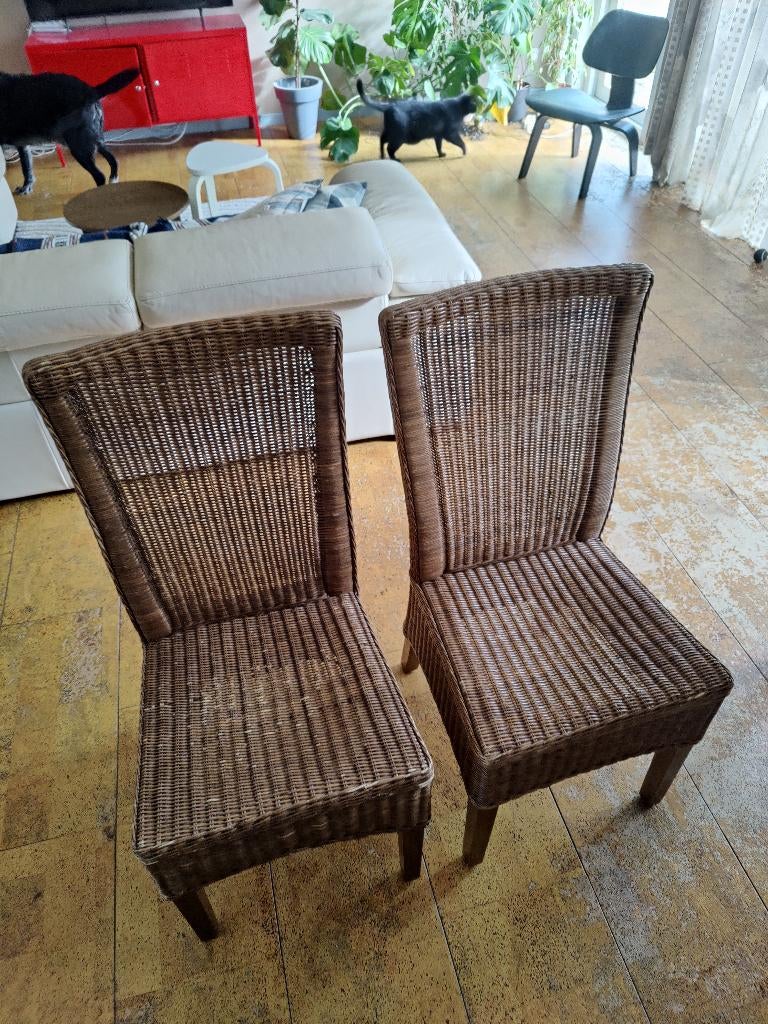 Chaises en rotin - 4 pièces, Maison & Meubles, Enlèvement, Utilisé