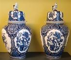 Delft blauwe vaas 47 cm, Antiek en Kunst, Ophalen
